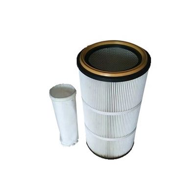 Cartucho de filtro de colector de polvo industrial de fibra de poliéster de diámetro interno de 215 mm